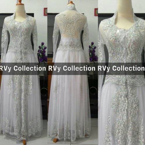 Set Kebaya Akad Nikah Putih (Pengantin/Resepsi) Muslim Original...