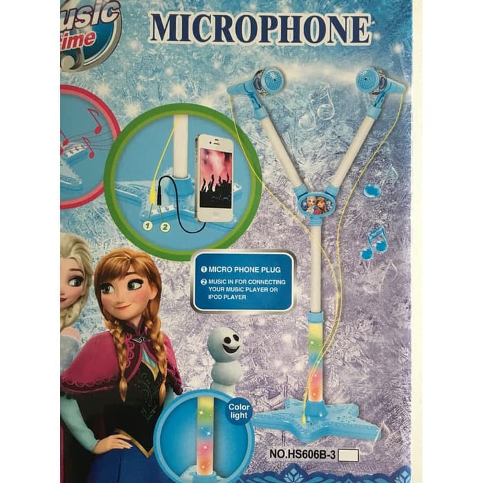MAINAN ANAK FROZEN MICROPHONE DOUBLE 2 Microphone 2 tiang