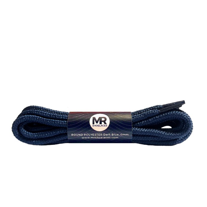MR Shoelaces RP04 Biru Tua (Dark Blue) Tali Sepatu Bulat Round 6mm 70cm 80cm 90cm 100cm 120cm 150cm 180cm 200cm Premium Shoelaces