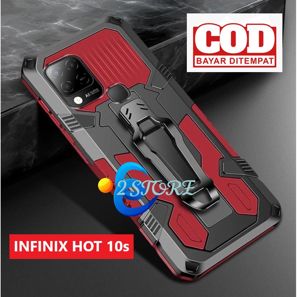 Case hp INFINIX HOT 10S  CASING STANDING BACK KLIP HARD CASE ROBOT NEW COVER