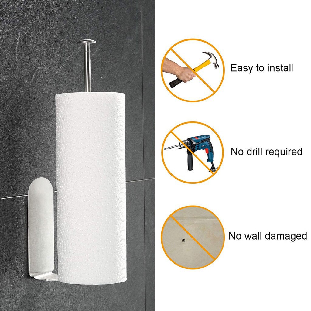 Paper towel holder vertical diversified paper towel holder wall-mounted paper holder storage rack