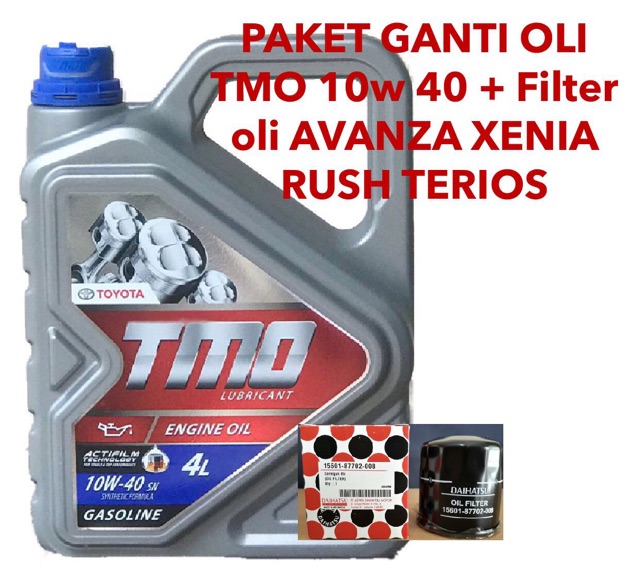 Oli TMO toyota 10w - 40 ORIGINAL 4 liter + PAKET GANTI OLI