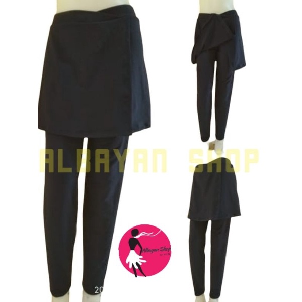 Celana rok senam laging belah samping
