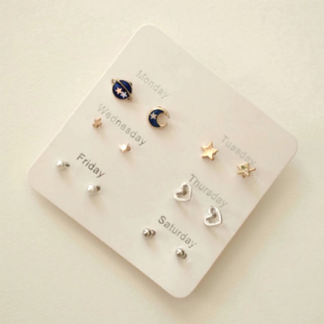 Ark.co - Planetarium set earrings (BASIC ; WINTER) anting planet bulan bintang minimalis