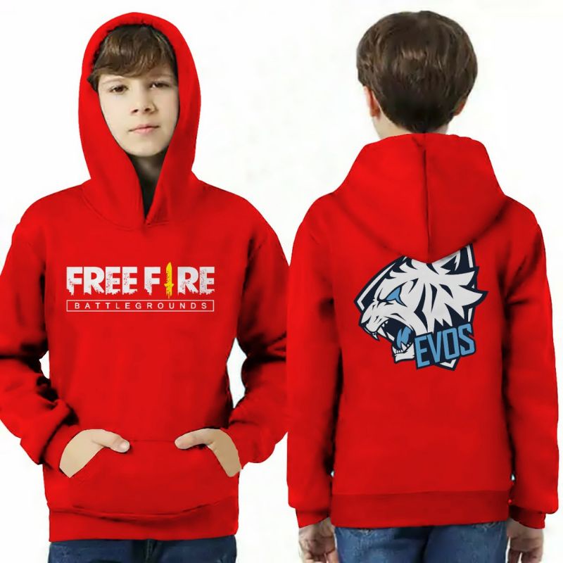 Hoodie Free Fire Evos Anak / Hoodie anak / Jaket ff evos anak / Jaket free fire 6-13 TAHUN