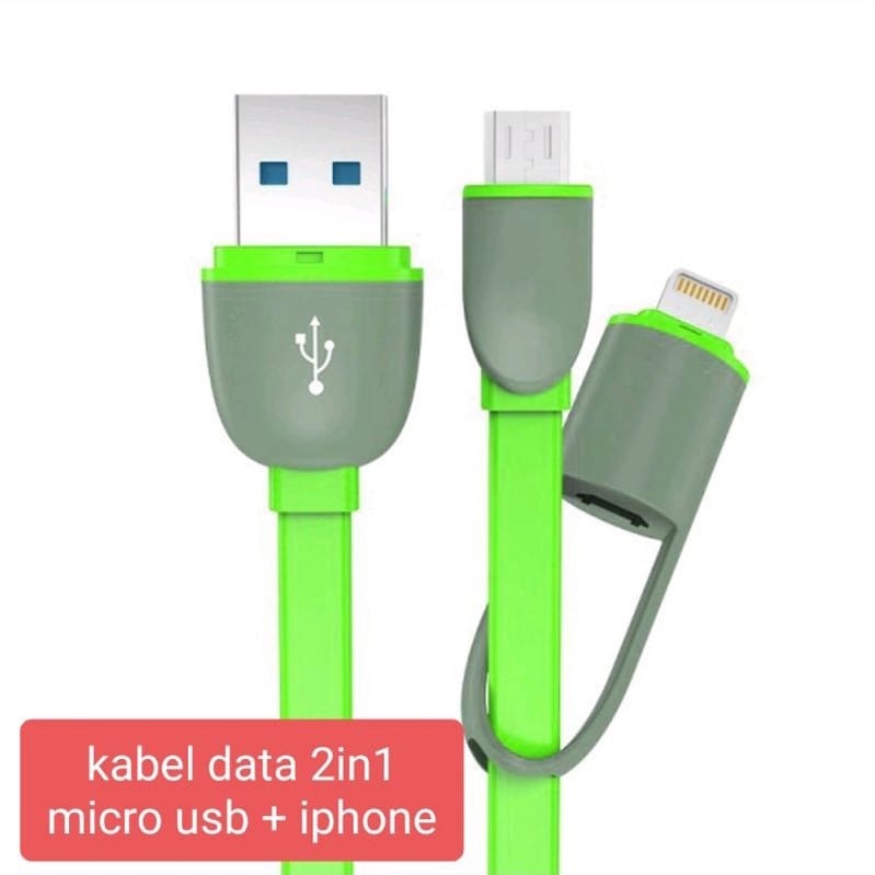 kabel data 2in1 android kabel casan micro usb iphone 2in1 kabel casan 2 cabang