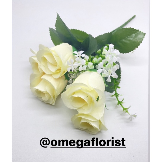 Kuncup OF Artificial Bunga Artificial/Bunga Plastik/Bunga Dekorasi/Dekorasi Pernikahan/Pernikahan-Putih gading