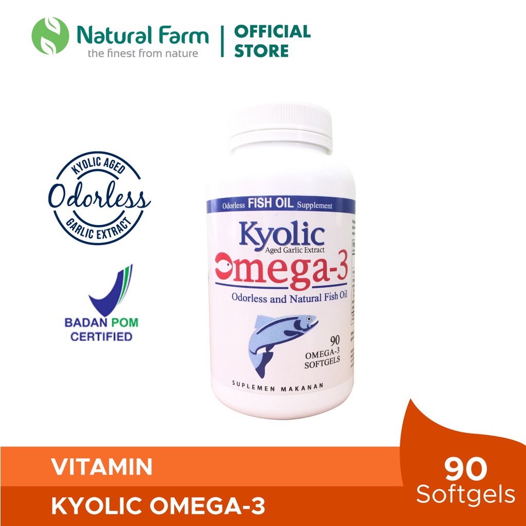 Kyolic Omega-3 Fish Oil Odorless & Natural - 90 Softgels