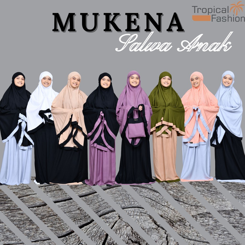 Mukena Bali Anak Salwa Polos Bahan Rayon Janger Termurah dan Kekinian