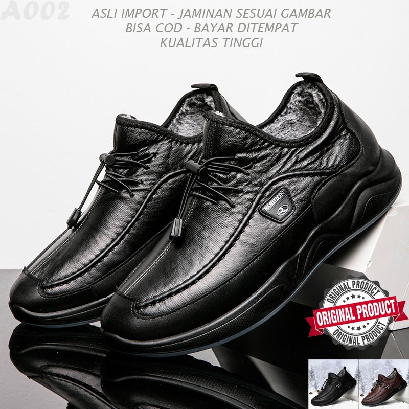 ⭐️⭐️⭐️⭐️⭐️ A002 Promo Terlaris, Bisa COD 100% ORI Sepatu Kulit Sneakers Pria Wanita Original Asli Im