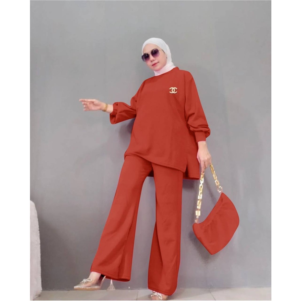 ELDE 12 - SET RONA (XL - XXL - XXXL) JUMBO BAHAN KNIT IMPORT TEBAL + CELANA, NO BROSS