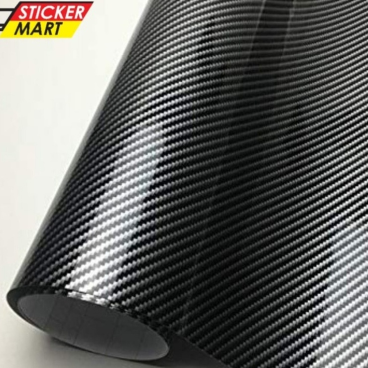 Sticker Carbon Black Silver 7D 2D Derek Glossy murah skotlet