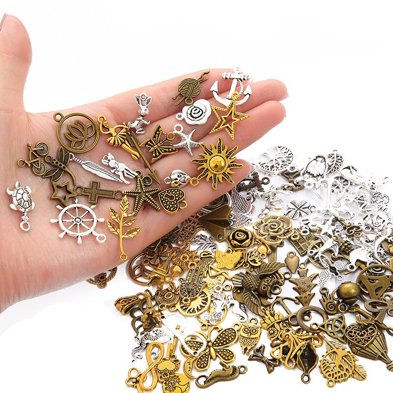 10 pcs Retro Emas Hewan Daun Gaya Liontin Temuan Perhiasan untuk Anting-Anting Kalung Gelang DIY Membuat Aksesoris Acak