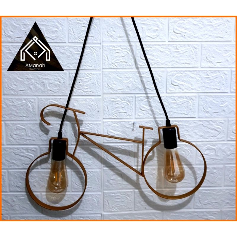 [COD] KAP LAMPU GANTUNG SEPEDA/NORDIC IRON BIKE VINTAGE DEKORASI LAMPU GANTUNG