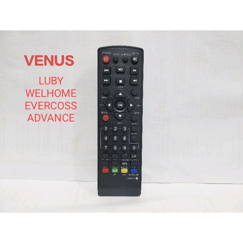 Remote STB VENUS LUBY WELHOME ADVANCE Tanpa Seting