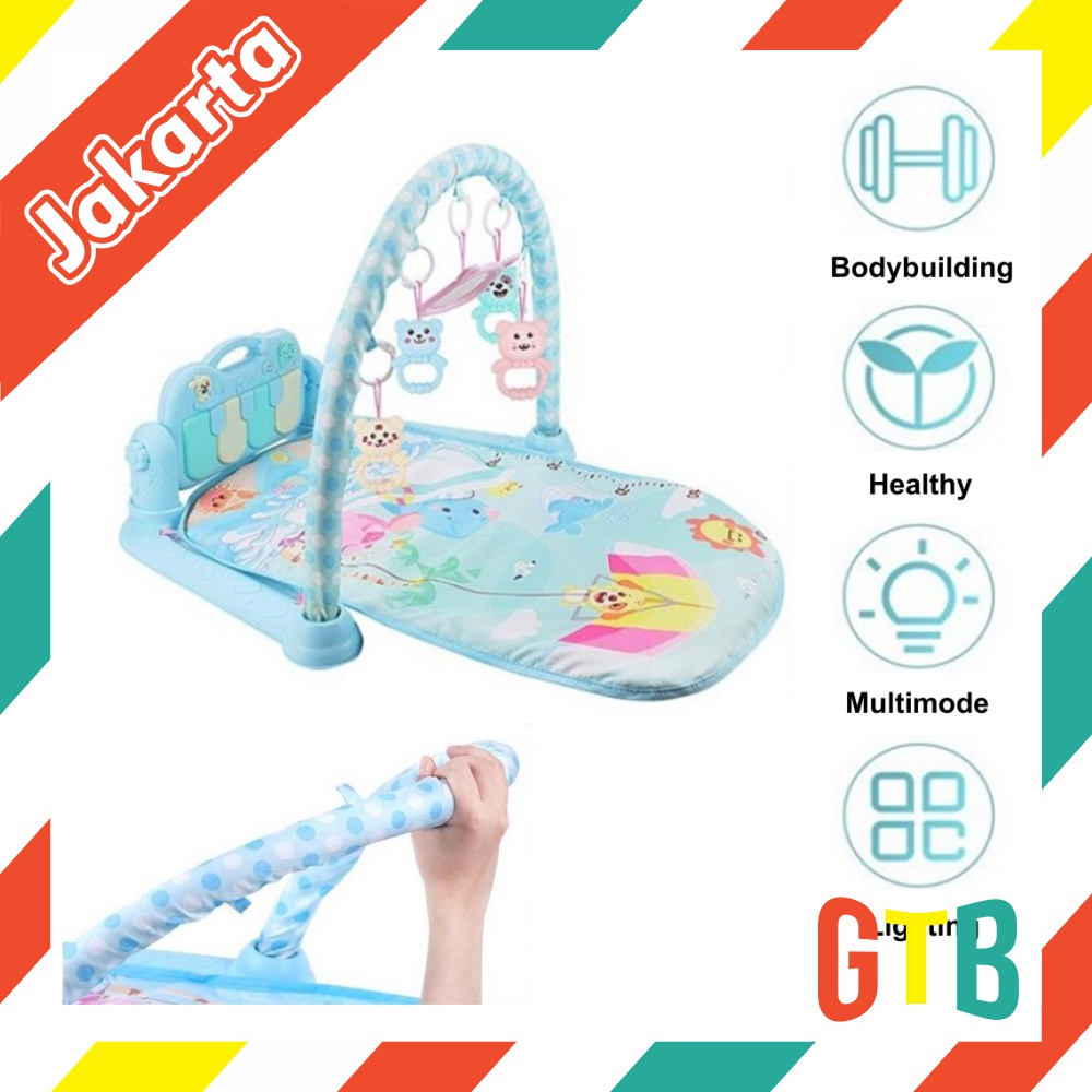 ❤️GTB❤️ Baby Play Gym Mainan Anak Bayi Rattle &amp; Piano Playmat Matras / Kasur Bayi Playgym Musical T005 T006 T007 T009 T011 T0012