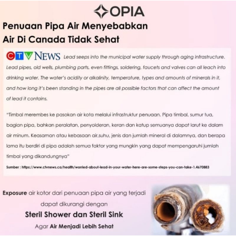 Opia Steril Sink Filter Head Set - Healthy Water Purifiying System