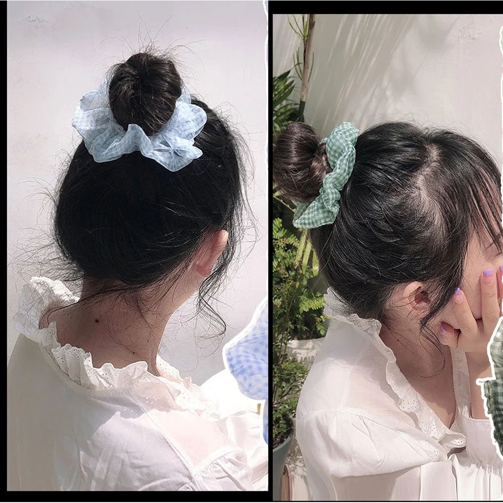 Ikat Rambut scrunchie motif candy colours ala korea style