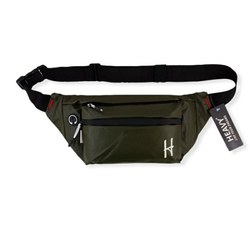 HEAVY Waistbag black waterprooff | Tas pinggang | Tas pria