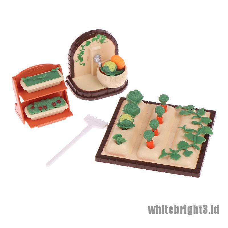 (white3) 1 Set Miniatur Taman / Piknik / Ulang Tahun Untuk Dekorasi Rumah Boneka