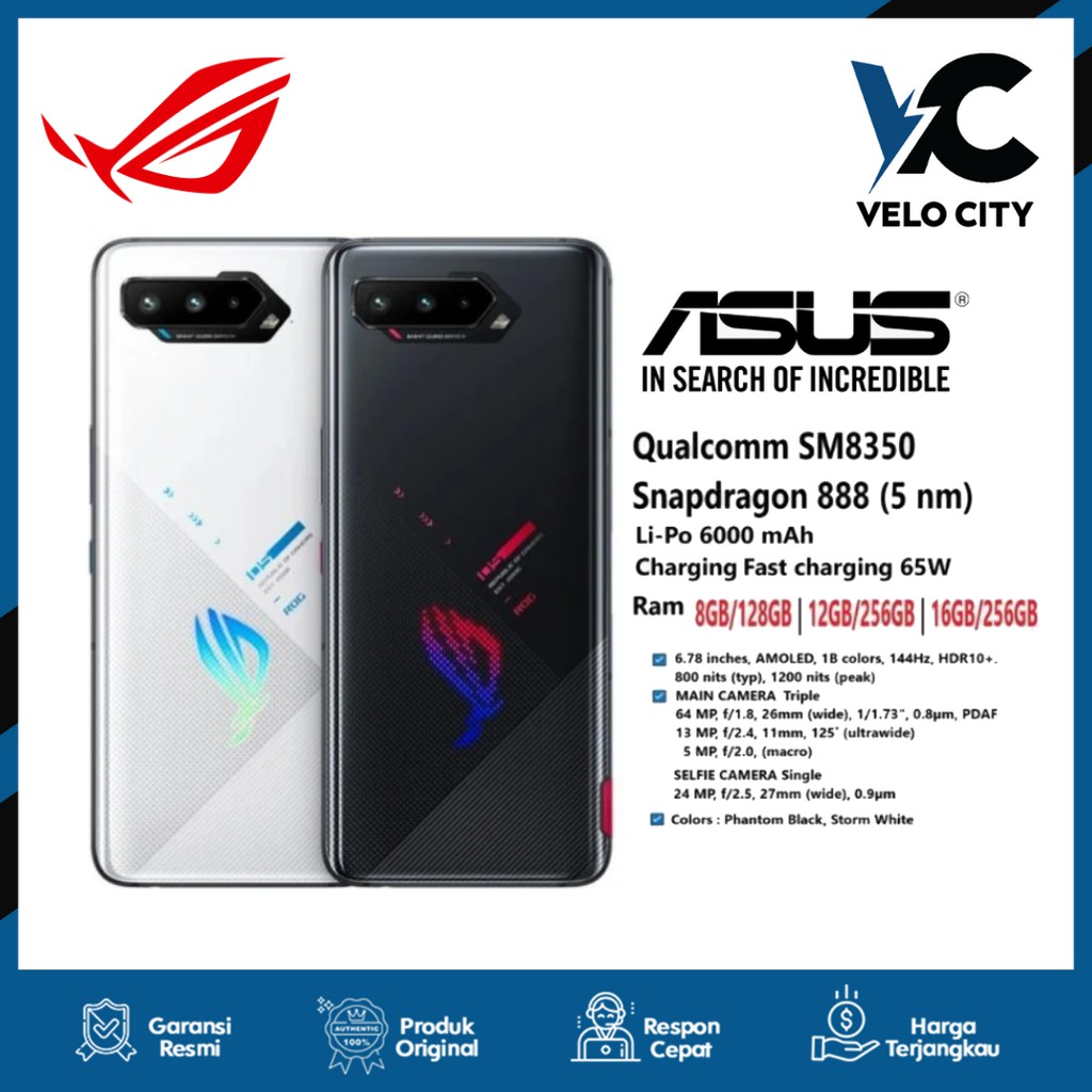 Asus ROG Phone 5 8/128Gb 12/256Gb Snapdragon 888 Garansi Resmi 1 Tahun