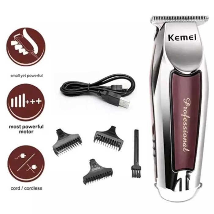 SHINE STAR - ORIGINAL KEMEI KM-9163 ALAT MESIN CUKUR WIRELESS RAMBUT JENGGOT KUMIS