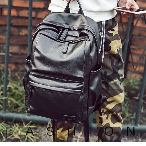 Tas Branded Ransel Kulit Pria MORRENO (Black)
