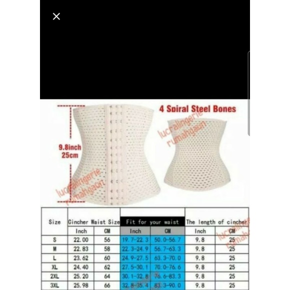 Korset Pelangsing Perut&amp;Pinggang/Corset Waist Trainer 27cm/Size S-5XL