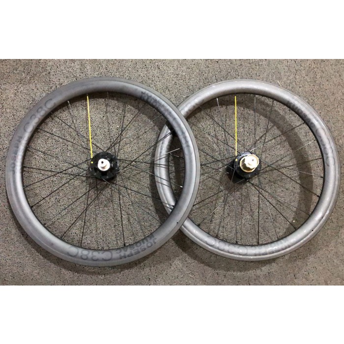 Joseph Kuosac C38C 20 inch Carbon Wheelset 451 Black Decal 1 Yellow Sp