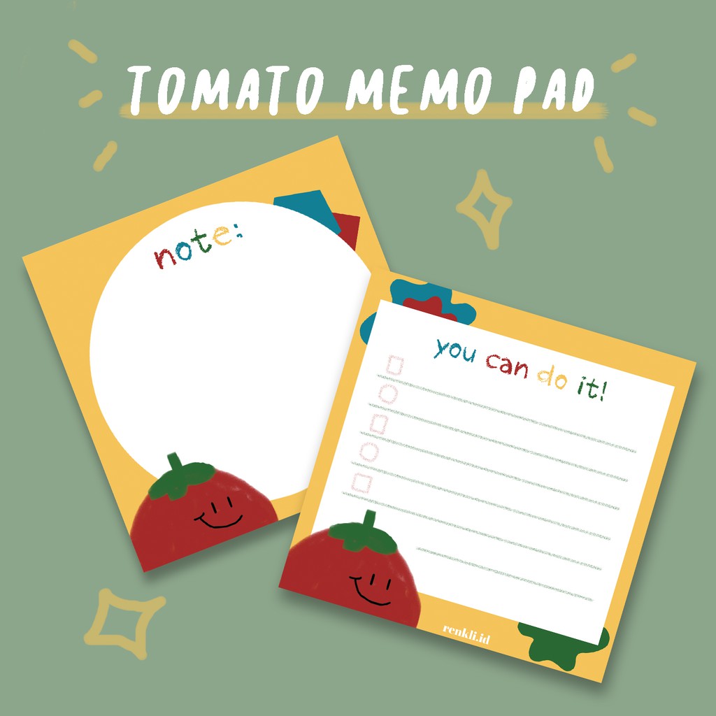 

Tomato Memo Pad — Bullet Journal Bujo Supplies Planner To Do List Kartun Lucu Cute Note Post It