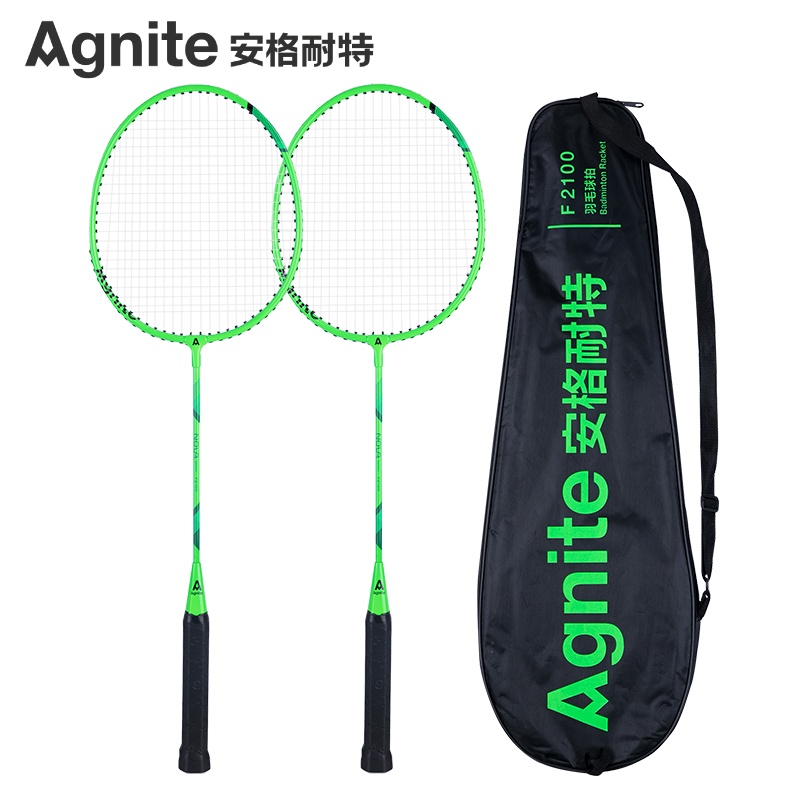 Deli Agnite Badminton Racket / Raket badminton Murah Warna hijau neon 1 pasang ( 2) GRATIS sarung ra