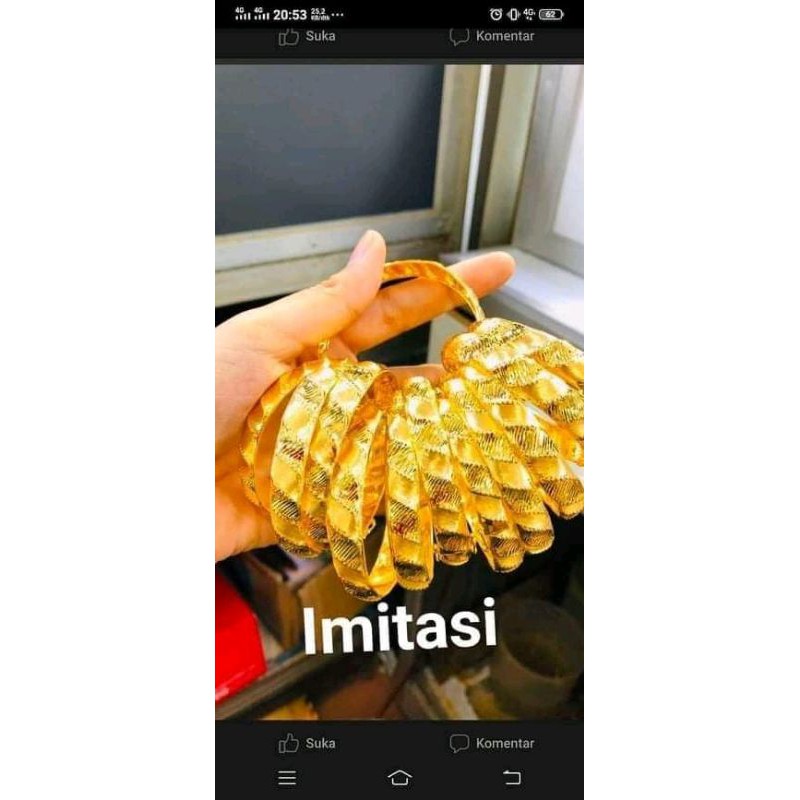 gelang bambu lpis emas