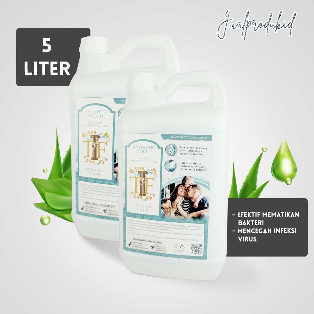 TLF Sanitizer 5 Liter BPOM 70% Alkohol Denat Cair