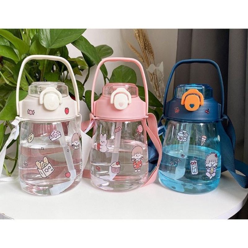 Botol minum 1.3 liter motivasi anak sekolah korea viral / Botol Transparan 1.3 Liter bening
