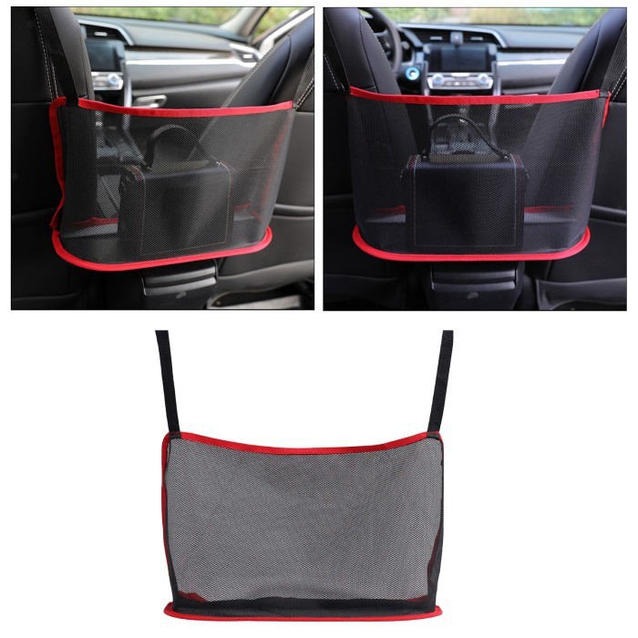 Saku TENGAH Jok Mobil - Tas Jaring Mobil Organizer Sisi Kursi