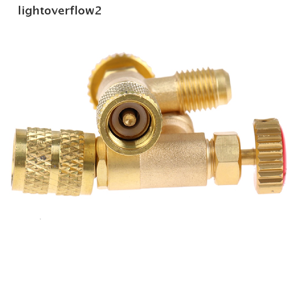 (lightoverflow2) Adapter Katup Pengaman Ac R410A R22 1 / 4 &quot;5 / 16&quot;