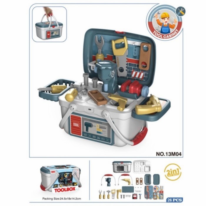 Mainan Tukang Tukangan Anak Tool Set Tool Box Mainan Alat Perkakas