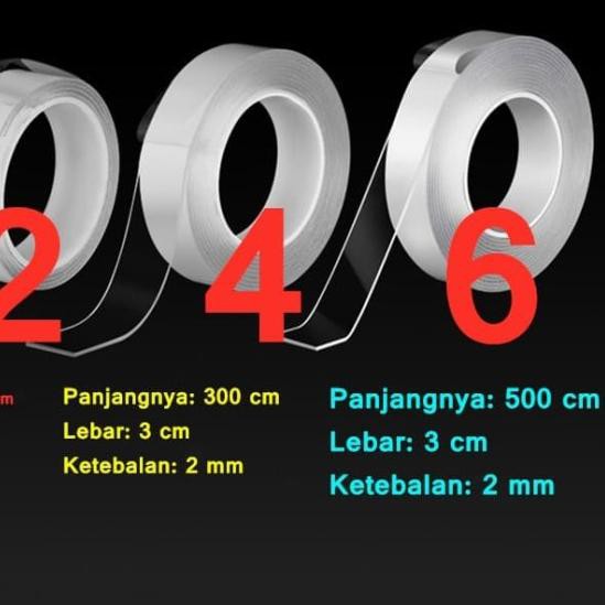 

☝ Reuseable Nano Double Side Tape Selotip Dua Sisi Perekat Super AAA - 1m ✶