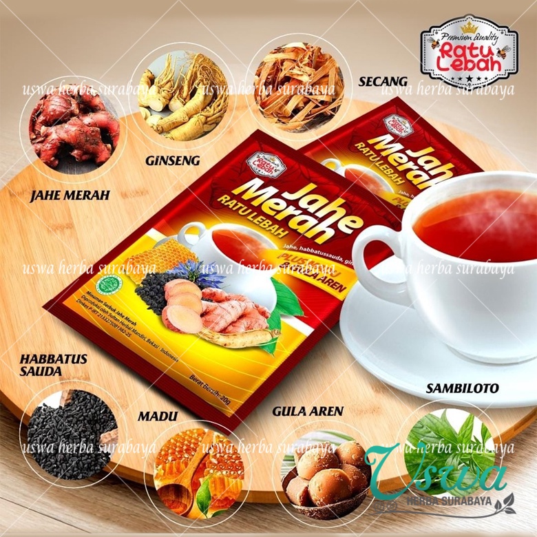 

Termurah Wedang JAHE MERAH RATU LEBAH Gula Lada Hitam Gula Aren Habbatussauda Secang Madu Ginseng