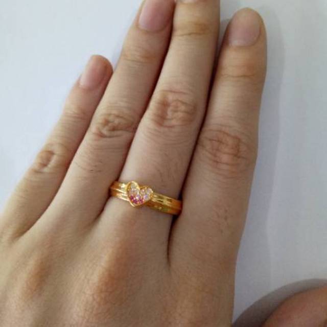 Cincin Emas asli model lempeng  variasi