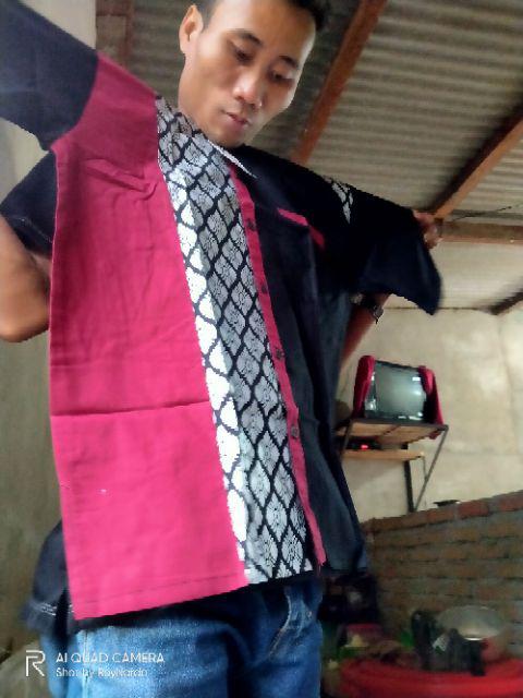 Promo Baju Koko Pria Atasan Batik Kombinasi Big Sale Ramadhan Ozila