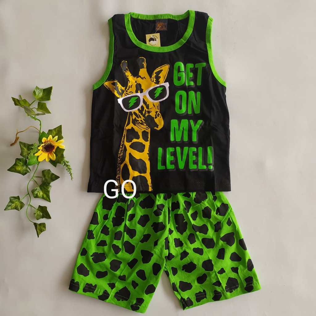 gos SETELAN HAYAMI Anak Singlet Cowok Baju Oblong Laki Laki Tanpa Lengan