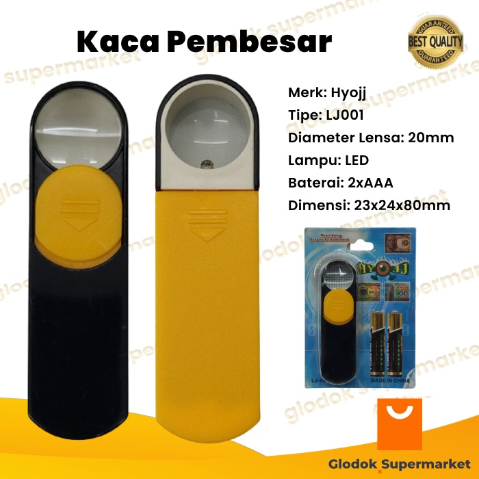 Kaca Pembesar LED LJ001 Hyojj Magnifier Glass Mini