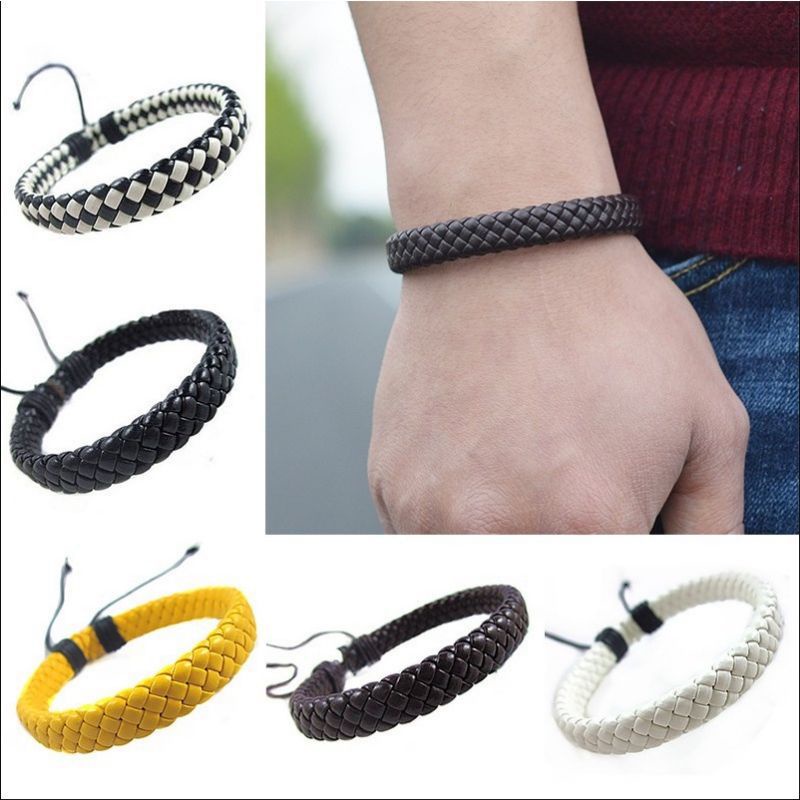 GELANG TALI KULIT MODEL LEBAR