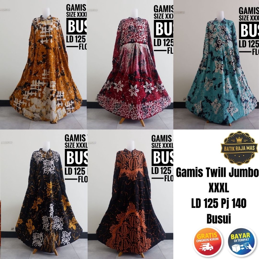 Gamis Long Dress Daster Terbaru Wanita Dewasa Syari Pesta Raya Lebaran Kekinian Twill Ori Pekalongan