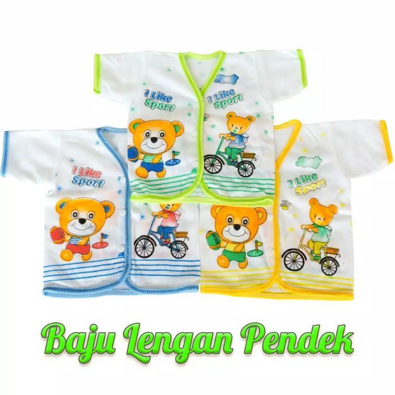 1 lusin baju bayi lengan panjang lengan pendek termurah | baju baby motif gambar bahan katun | baju atasan baby new born