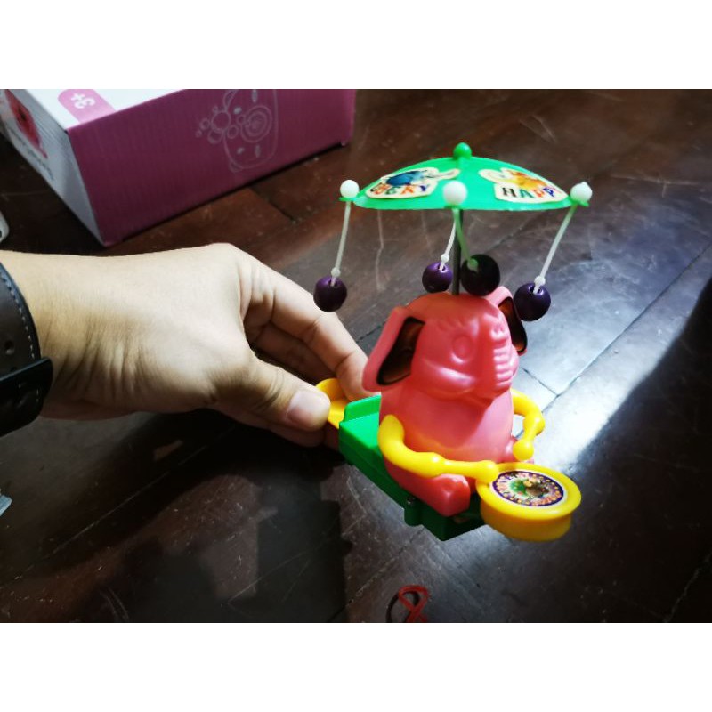 mainan anak gajah gendang drum mutar jadoel