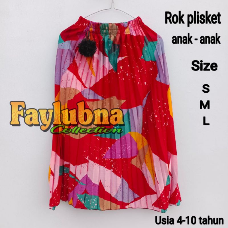 ROK PLISKET MOTIF ANAK USIA 4-10 TAHUN / ROK PLISKET ANAK TERBARU / ROK MOTIF ANAK