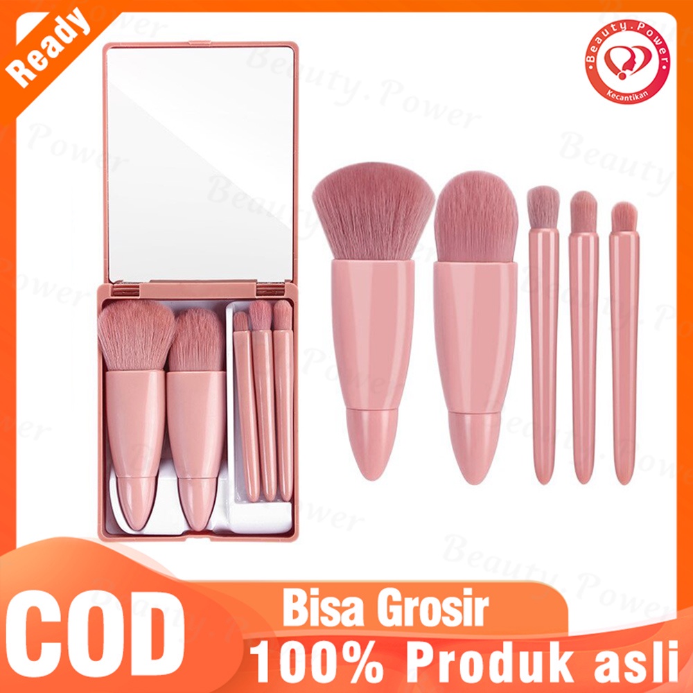 Make Up Brush Set Kuas Make Up Kuas Make Up Portable Cermin Set Foundation Alat Kecantikan