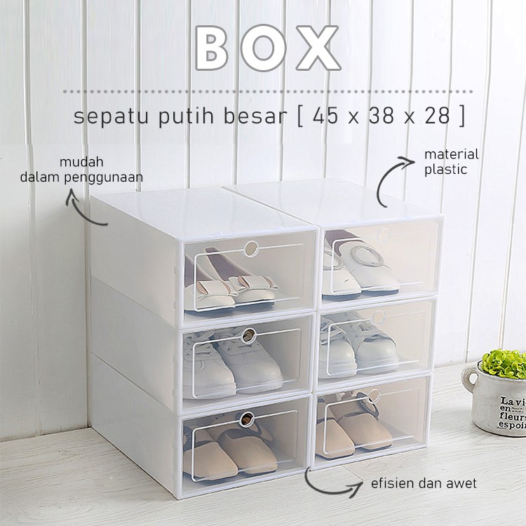 Kotak Sepatu Transparan Box sepatuTebal Tempat Penyimpanan Sandal serbaguna